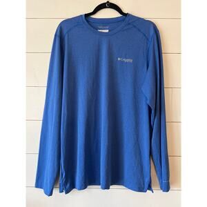 Columbia PFG terminal tackle sun protection fishing longsleeve shirt blue med